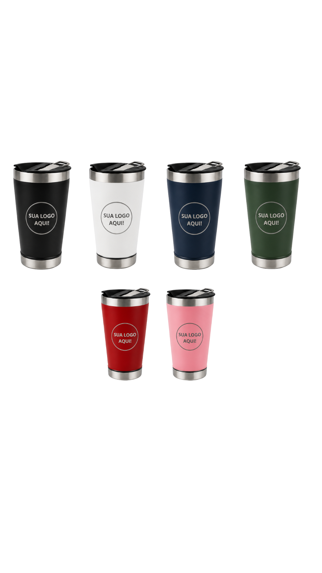 COPO TÉRMICO PRETO 475 ML 5 unidades